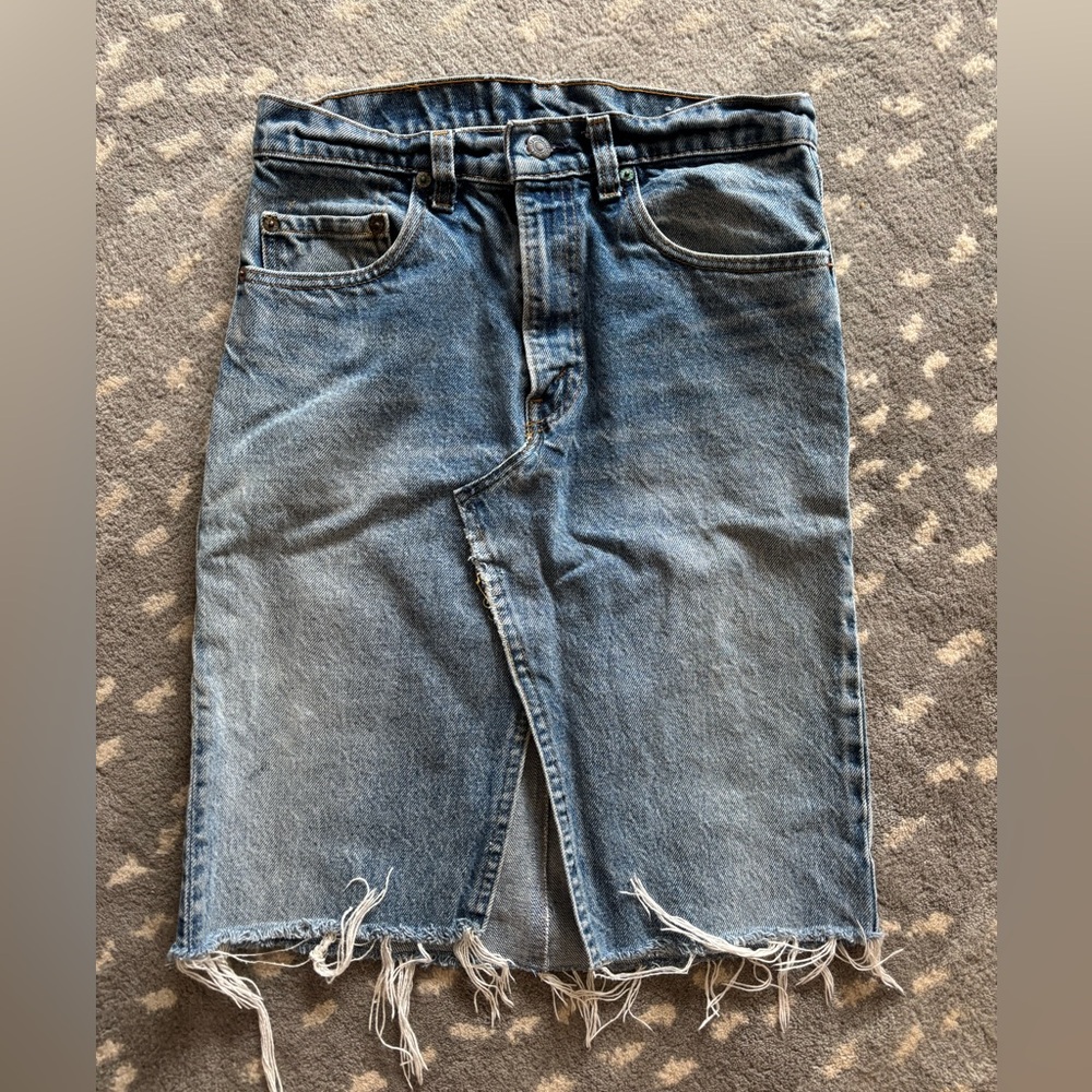 vintage denim levi's pencil skirt